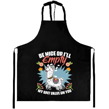 Discover Be Nice Funny Floral Llama Humor For A Flower Aprons