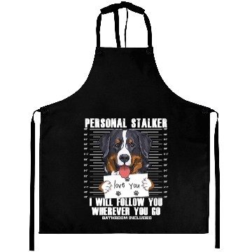 Discover Bernese Mountain Dog Stalker Cartoon Aprons