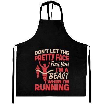 Discover Running Runner Half Marathon Girl Aprons