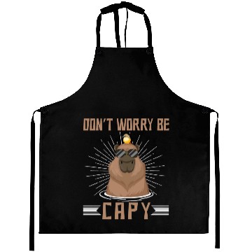 Discover Happy Capybara Lover Rodent Animal Aprons