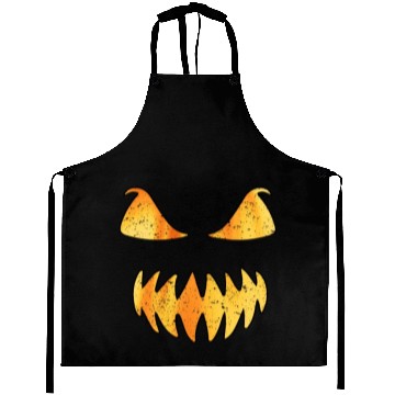 Discover Retro Jack O Lantern Scary Carved Pumpkin Face Aprons
