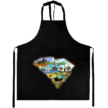 Discover Vintage Charleston Columbia South Carolina Map Aprons