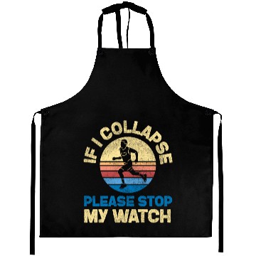 Discover Running Runner Half Marathon Retro Aprons