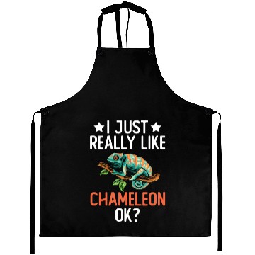 Discover I Just Really Like Chameleon Lizard Reptile Pet Aprons