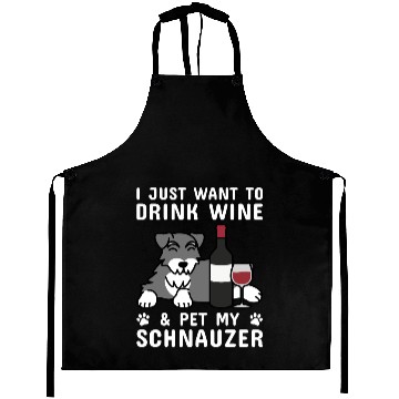 Discover Drink Wine And Pet My Schnauzer Aprons