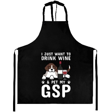 Discover Drink Wine And Pet My German Shorthaired Pointer Aprons
