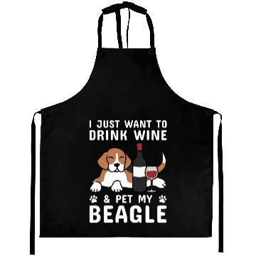 Discover Drink Wine And Pet My Beagle Aprons