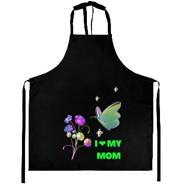 Discover i love you mom dad stylish name Aprons
