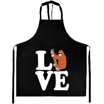 Discover I Love Monkey Ape Orangutan Aprons