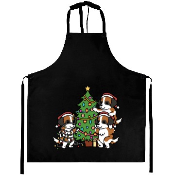 Discover Saint Bernard Christmas Tree Aprons