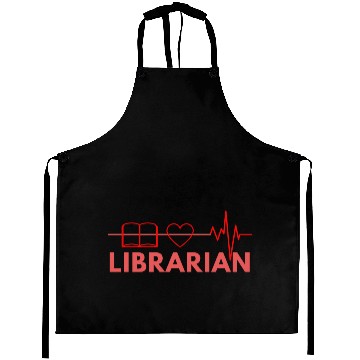 Discover Funny Librarian Heart Beat Art Premium Aprons