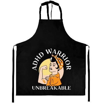 Discover ADHD Warrior Unbreakable Embrace Neurodiversity Aprons