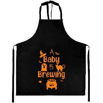 Discover A Baby Is Brewing Maternity Halloween Women Funny Aprons