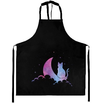 Discover Celestial Cat Lover Pastel Goth Feline Aprons