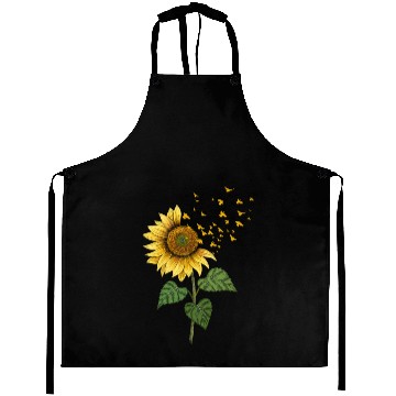Discover Sunflower Birds Cute Floral Birdwatching Aprons