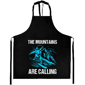 Discover The Mountains Are Calling Funny Snowboarding Aprons