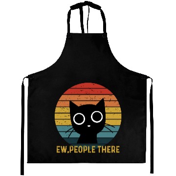 Discover Cute Cat. Ew, people There! Aprons