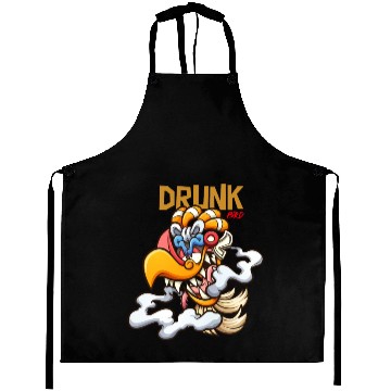 Discover Drunk bird cartoon art Aprons