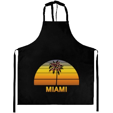 Discover Miami Florida Palm Tree Christmas Lights Family Aprons