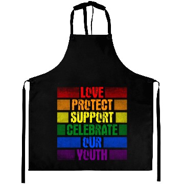 Discover Love Protect Support Celebrate Our Youth Aprons