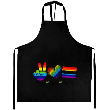 Discover Peace Love Equality - Rainbow LGBT Tolerance Aprons