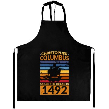 Discover Columbus Day Navigator Ship Christopher Columbus Aprons