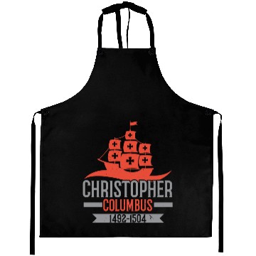 Discover Columbus Day Navigator Ship Christopher Columbus Aprons