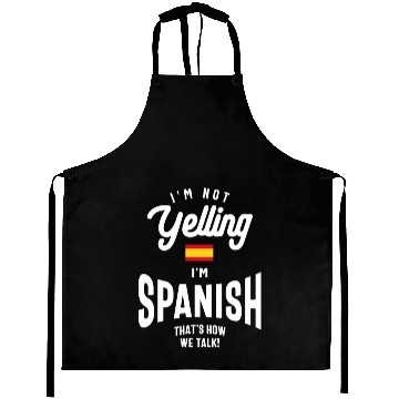 Discover I'm not yelling I'm Spanish Funny American Pride Aprons