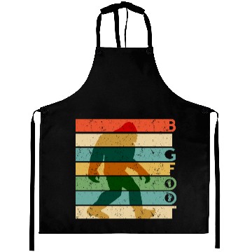 Discover Bigfoot Retro Vintage Sasquatch Yeti Rainbow Aprons