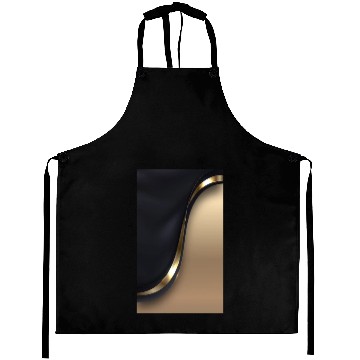 Discover Luxury Elegant Black Gold Wave Aprons