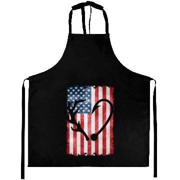Discover Deer Hunting American Flag Aprons
