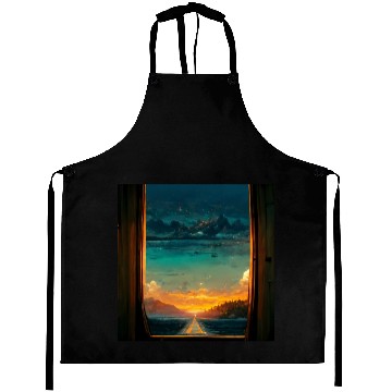 Discover Paradise island painting Aprons