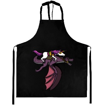 Discover Unicorn Riding Dragon Aprons