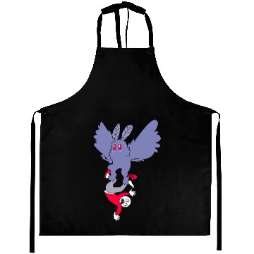 Discover Mothman Abducting Human Goth Cryptid Funny Mothman Aprons