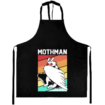 Discover Retro Mothman Cryptid 80s Vintage Mothman Aprons