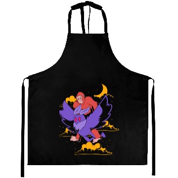 Discover Bigfoot Riding Mothman Funny Cryptozoology Aprons