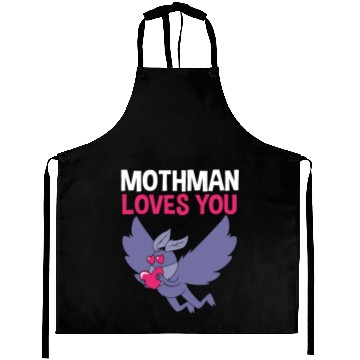 Discover Mothman Loves You Valentines Day Cryptid For Women Aprons