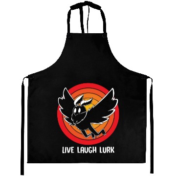 Discover Funny Cryptid Live Laugh Lurk Mothman Aprons