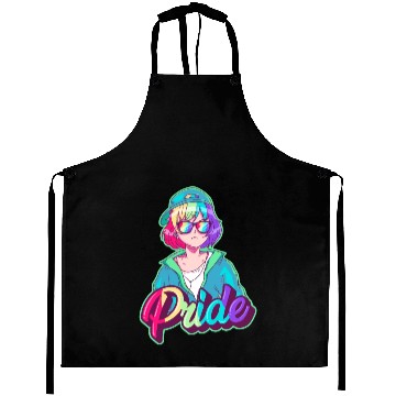 Discover Gay Pride Anime Girl Hip Hop Rainbow Gay Flag LGBT Aprons