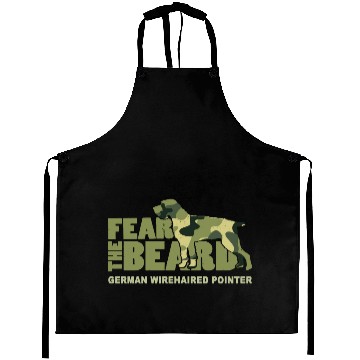 Discover Fear The Beard Camo German Wirehaired Pointer Hunt Aprons