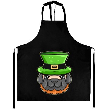Discover Kawaii Pug With Red Beard And Green Hat For St. Aprons