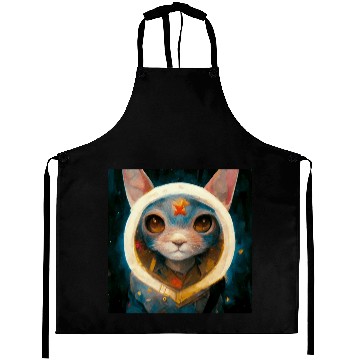 Discover Realistic cat in space painting Aprons