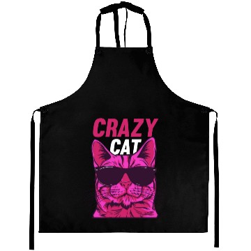 Discover Cat Lover Cat Owner Funny Cat Meme I Crazy Cat Aprons