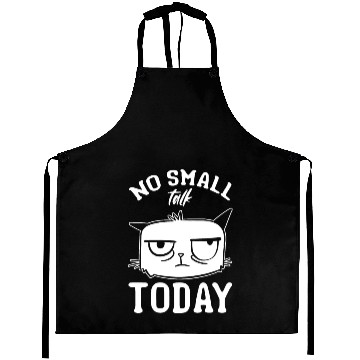 Discover Funny Cat Meme I No Small Talk Today I Funny Cat Aprons