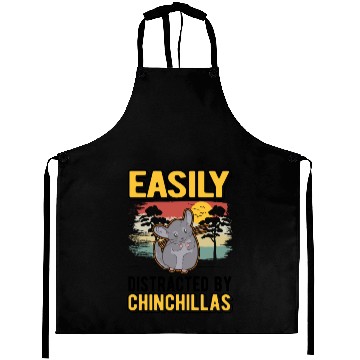 Discover Easily Distracted By Chinchillas Aprons