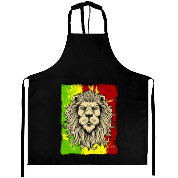 Discover Reggae Jamaican Lion Rasta African Aprons