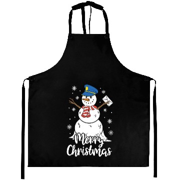 Discover Christmas Funny Postman Mailman Snowman Xmas Gift Aprons