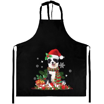 Discover Christmas Border Collie Aprons