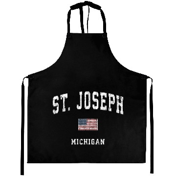 Discover St Joseph Michigan Mi Vintage American Flag Sports Aprons