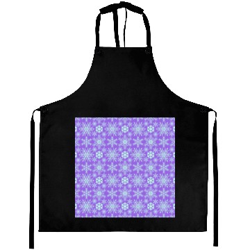 Discover Modern Snowflakes Pattern Purple Blue Aprons